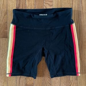 Rainbow lined biker shorts